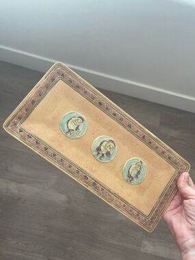 Vintage Kokopelli Tray 11" x 5" 3D Design Southwestern Tribal Origin